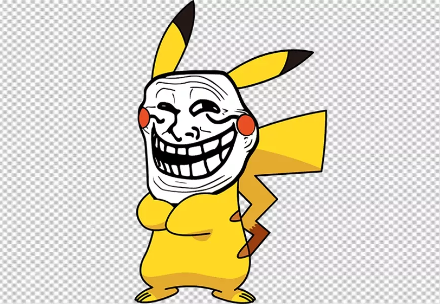 Free Premium PNG Pikachu Internet troll Rage comic Trollface Troll Face Quest Video Games | Pokémon troll game