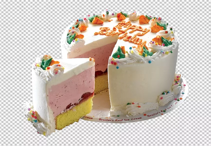 Free Premium PNG 3d view of delicious looking cake with lit candles  transparent background