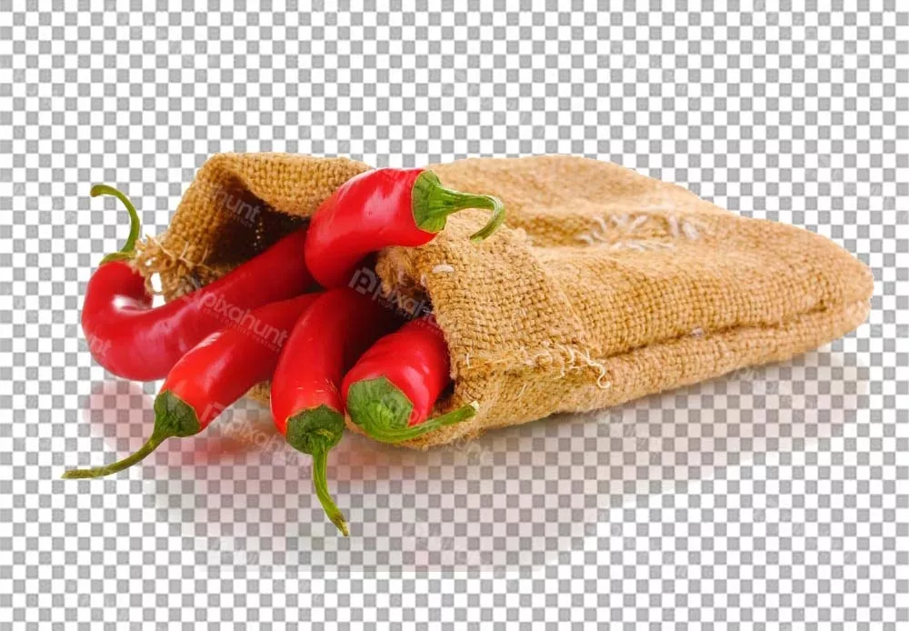 Free Premium PNG Junk Food Cartoon | dried chili pepper in small sack bag