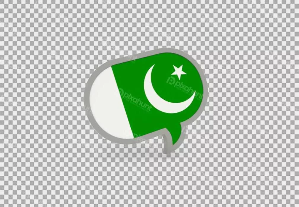 Free Premium PNG shows a speech bubble with the flag of Pakistan on it